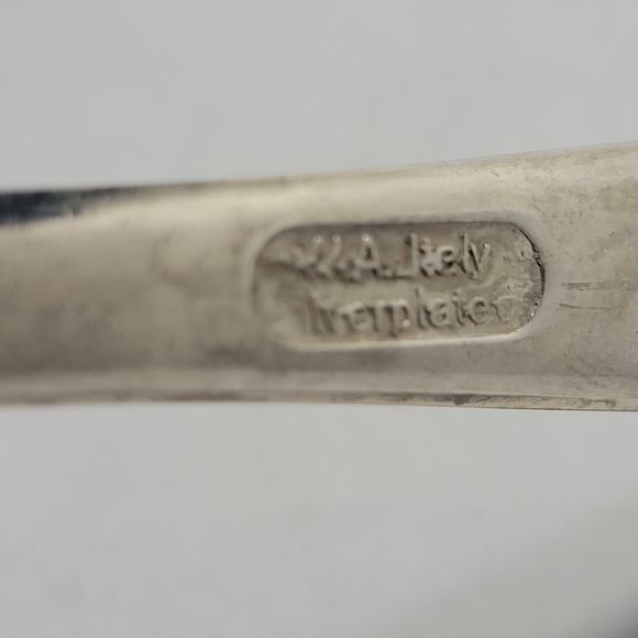 W.A. Silver Plated Spork & Spoon Serving Set Made in Italy 9” Salad, - Picture 11 of 12